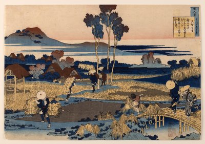 Báseň od Tenchi Tennō, ze sbírky „Sto básní, které vysvětluje chůva“ od Katsushika Hokusai