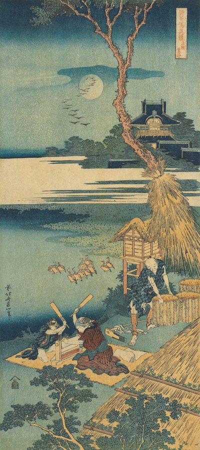 Tisk ze série „Skutečné zrcadlo čínských a japonských básní od Katsushika Hokusai
