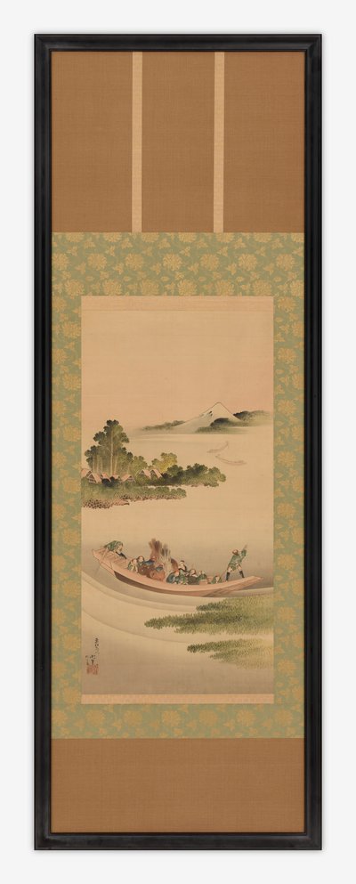 Říční krajina: trajekt a hora Fuji, období Edo, 1842. od Katsushika Hokusai