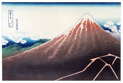 Sanka Haku z 36 pohledů na horu Fuji, hospoda. c.1890 (barevný dřevotisk) od Katsushika Hokusai