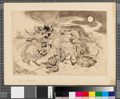 Scény z japonské a korejské války, konec 18. a první polovina 19. století (tuš a wash na papíře) od Katsushika Hokusai