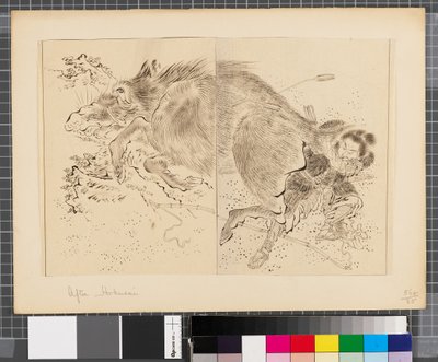 Scény z japonské a korejské války, konec 18. a první polovina 19. století (tuš a wash na papíře) od Katsushika Hokusai