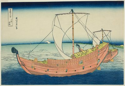 Sea Lane Off Kazusa Province (Kazusa no kairo), ze série „Třicet šest pohledů na horu Fuji (Fugaku sanjurokkei)“ od Katsushika Hokusai