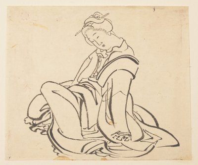 Sedící žena od Katsushika Hokusai