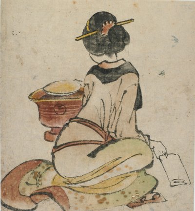 Sedící postava ženy, konec 18.-začátek 19. století. od Katsushika Hokusai