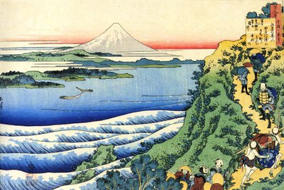 Serie decent poems par cent básníci: ""Yamabe no Akahito"" Estampe de Katsushika Hokusai (1760-1849) (ecole ukiyo-e) versus 1830 State Hermitage Saint Petersbourg Russie od Katsushika Hokusai