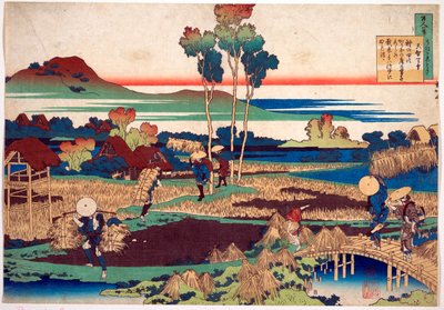 Serie des Cent poemes de cent poetes: ""Tenchi Tenno"" Estampe de Katsushika Hokusai (1760-1849) (ecole ukiyo-e) versus 1830 State Hermitage Saint Petersbourg od Katsushika Hokusai