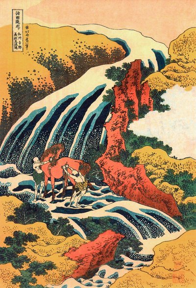 Series des cascades: ""Les cascades a Yoshino, provincie de Yamoto, Japonsko"" Tisk Katsushika Hokusai (1760-1849) (škola ukiyo-e) 1830 okolí Státní Puškinovo muzeum výtvarných umění, Moskva od Katsushika Hokusai