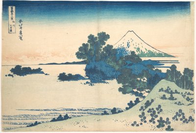 Šičirigahama v provincii Sagami (Sóšú Šičirigahama), ze série „Třicet šest pohledů na horu Fudži“ (Fugaku sanjūrokkei) od Katsushika Hokusai