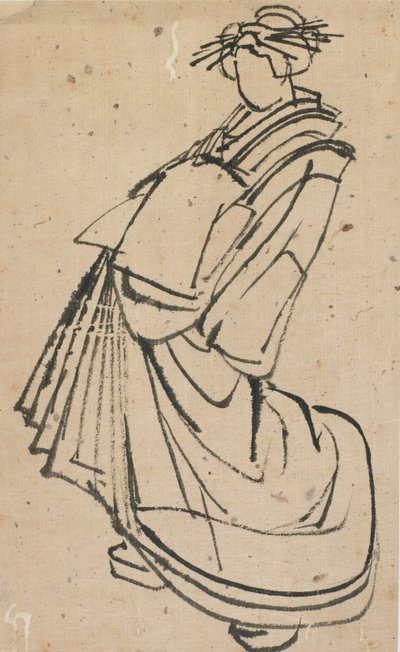 Náčrt kurtizány, konec 18.-začátek 19. století. od Katsushika Hokusai