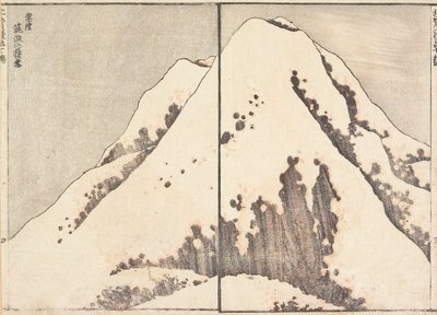Sníh na vrcholu hory Tsukuba v provincii Hitachi od Katsushika Hokusai