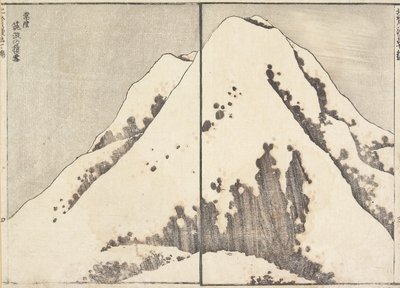 Sníh na vrcholu hory Tsukuba v provincii Hitachi, 1817 od Katsushika Hokusai