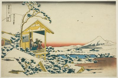 S no wy také r lidé g z Koishikawa (Koishikawa Yuki no Ashita), ze série s "Ti rty x pohledy na f také štěstí t Fuji (Fugaku Usaju Rokukatsu)" od Katsushika Hokusai