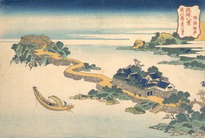 Zvuk jezera v Rinkai Rinkai kosei, ze série Osm pohledů na Ryukyu ..., ca. 1832. od Katsushika Hokusai
