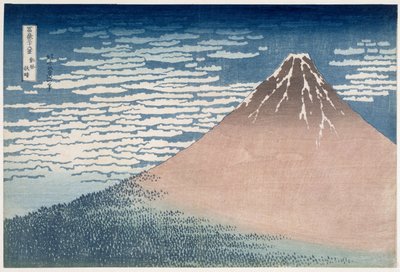 Jižní vítr, jasné svítání, ze série "36 pohledů na horu Fudži", asi 1830-1831 (dřevoryt) od Katsushika Hokusai