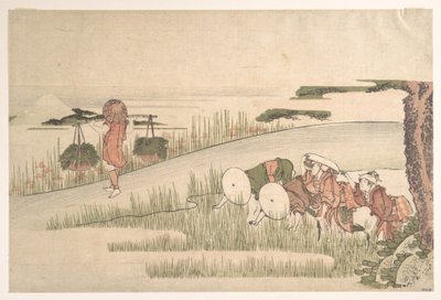Jaro na rýžových polích od Katsushika Hokusai