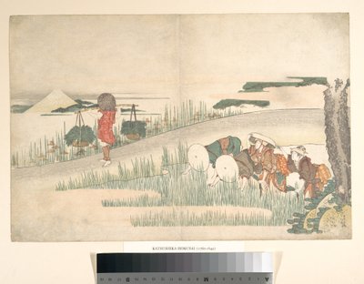 Jaro na rýžových polích od Katsushika Hokusai