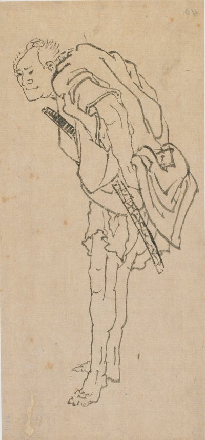 Stojící muž, konec 18.-začátek 19. století. od Katsushika Hokusai