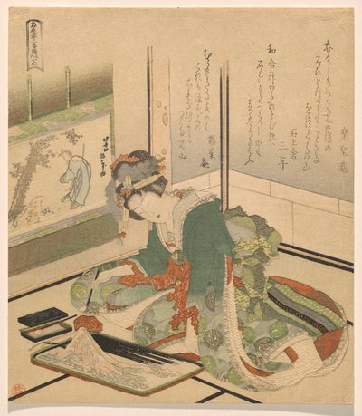 Stone, ze série Tři děti od Katsushika Hokusai