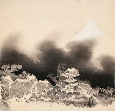 Bouře v horách od Katsushika Hokusai