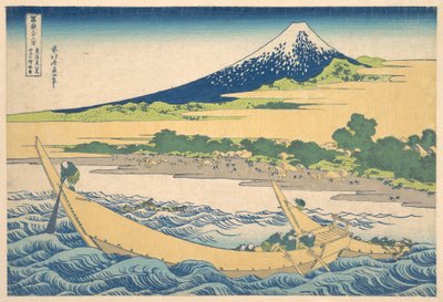 Zátoka Tago u Ejiri na cestě Tōkaidō (Tōkaidō Ejiri Tago no ura ryaku zu), ze série „Třicet šest pohledů na horu Fuji“ (Fugaku sanjūrokkei) od Katsushika Hokusai