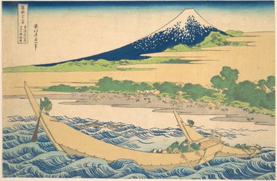 Zátoka Tago u Ejiri na cestě Tōkaidō (Tōkaidō Ejiri Tago no ura ryaku zu), ze série „Třicet šest pohledů na horu Fuji“ (Fugaku sanjūrokkei) od Katsushika Hokusai