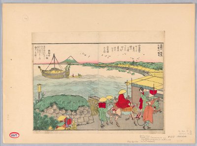 Vstup do Tokaido v Takanawě (Takanawa no chidori) od Katsushika Hokusai