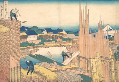 Člen Tachikawa Honjo Honjo Tachikawa, z teserie stilty-san x vie ws f má také štěstí t Fuji. .. .. , komár. 1830-32. od Katsushika Hokusai