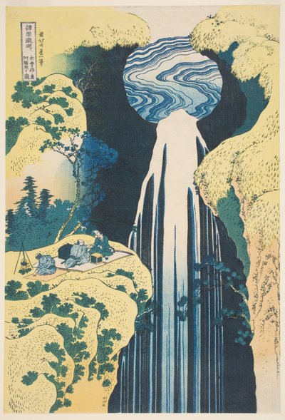 Vodopád Amida v provincii Kiso (dřevotisk) od Katsushika Hokusai