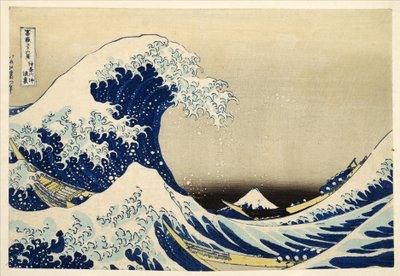 Velká vlna u Kanagawy ze série 36 pohledů na horu Fudži; 1831 (ručně kolorovaný dřevoryt) od Katsushika Hokusai