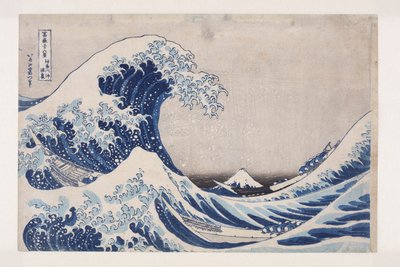 The Hollow of the Deep Sea Wave off Kanagawa (Kanagawa-oki nami ura) (barevný dřevotisk) od Katsushika Hokusai