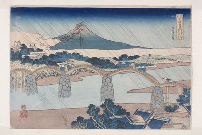Kintaiský most v Su? Provincie (Su? No Kuni Kintaibashi) (barevný dřevotisk) od Katsushika Hokusai