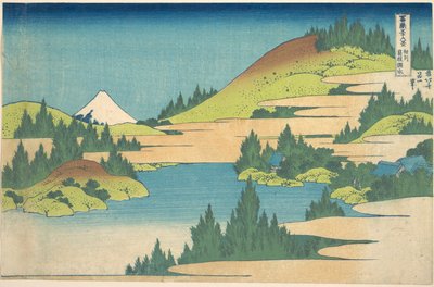 Jezero v Hakone v provincii Sagami (Sōshū Hakone kosui), ze série „Třicet šest pohledů na horu Fuji“ (Fugaku sanjūrokkei) od Katsushika Hokusai