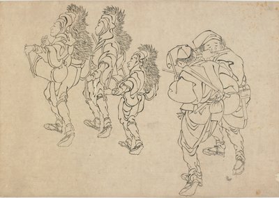 Lví tanec, konec 18.-začátek 19. století. od Katsushika Hokusai