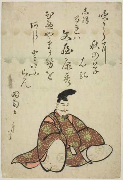 Básník Bunya no Yasuhide ze série Six Immortal Poets (Rokkasen) od Katsushika Hokusai
