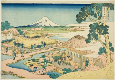 Tear P Fan Tachino f Katakura Kanazawa P Rovinse (Sake Sake Katakura Chaen no Fuji), z Te Serie S "Tirty Mr. x Vie ws f Mount Fuji (Fugaku Usa Juroku Katsura)" od Katsushika Hokusai