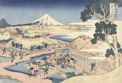 Čajová plantáž Katakura v provincii Suruga, asi 1830 (dřevoryt) od Katsushika Hokusai