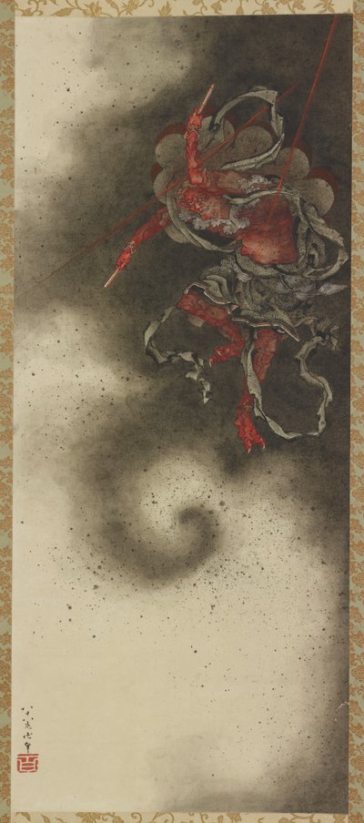 Bůh hromu, období Edo od Katsushika Hokusai