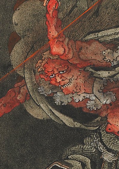 Bůh hromu, období Edo od Katsushika Hokusai