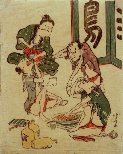 Pití flámu od Katsushika Hokusai