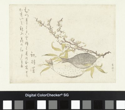 Dvě platýse a švestka od Katsushika Hokusai