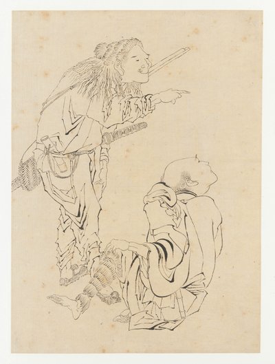 Dva lovci, období Edo, 19. století. od Katsushika Hokusai