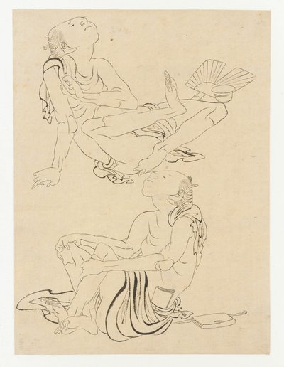 Dva muži odpočívající v létě, období Edo, 19. století. od Katsushika Hokusai