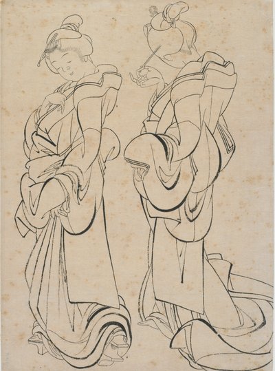 Dvě ženy, konec 18.-začátek 19. století. od Katsushika Hokusai