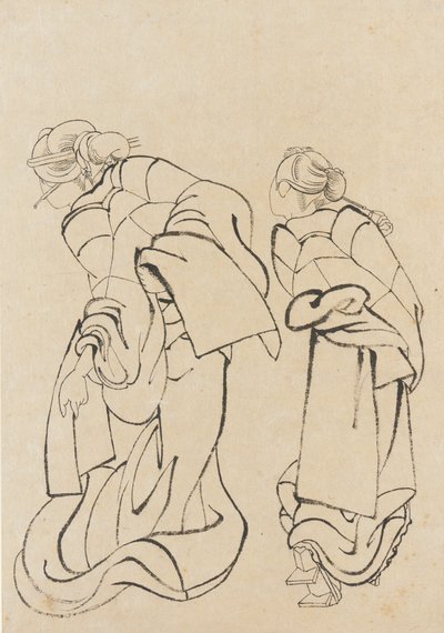 Dvě ženy, konec 18.-začátek 19. století. od Katsushika Hokusai