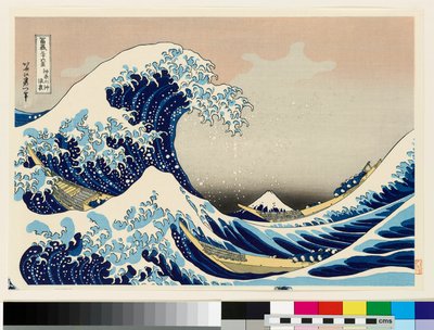 Pod vlnami u Kanagawy, 20. století (dřevoryt) od Katsushika Hokusai