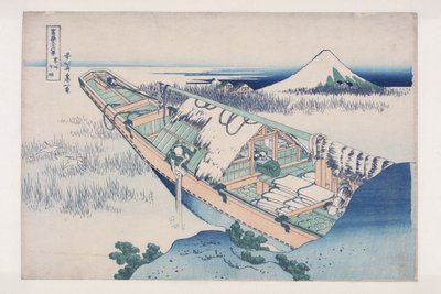 Ushibori v provincii Hitachi (J?sh? Ushibori) (barevný dřevotisk) od Katsushika Hokusai