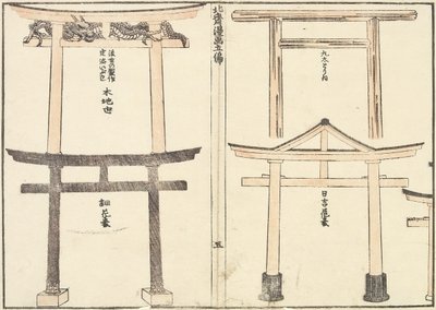 Různé typy Torii Arch, 1816 od Katsushika Hokusai