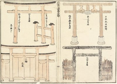 Různé typy Torii Arch, 1816 od Katsushika Hokusai
