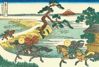 Vesnice Sekiya u řeky Sumida, kolem roku 1830 (dřevotisk) od Katsushika Hokusai